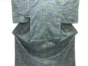 幾何学模様織り出し十日町紬着物